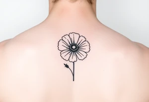 Minimalists marigold flower with g tattoo idea