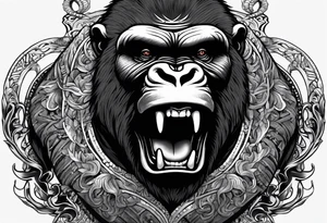 Screaming gorilla snakes(chest piece) tattoo idea
