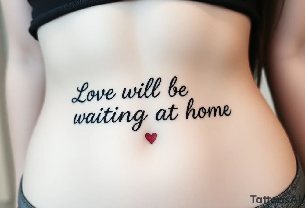 Phrase that says "Love will be waiting at home. " tattoo idea