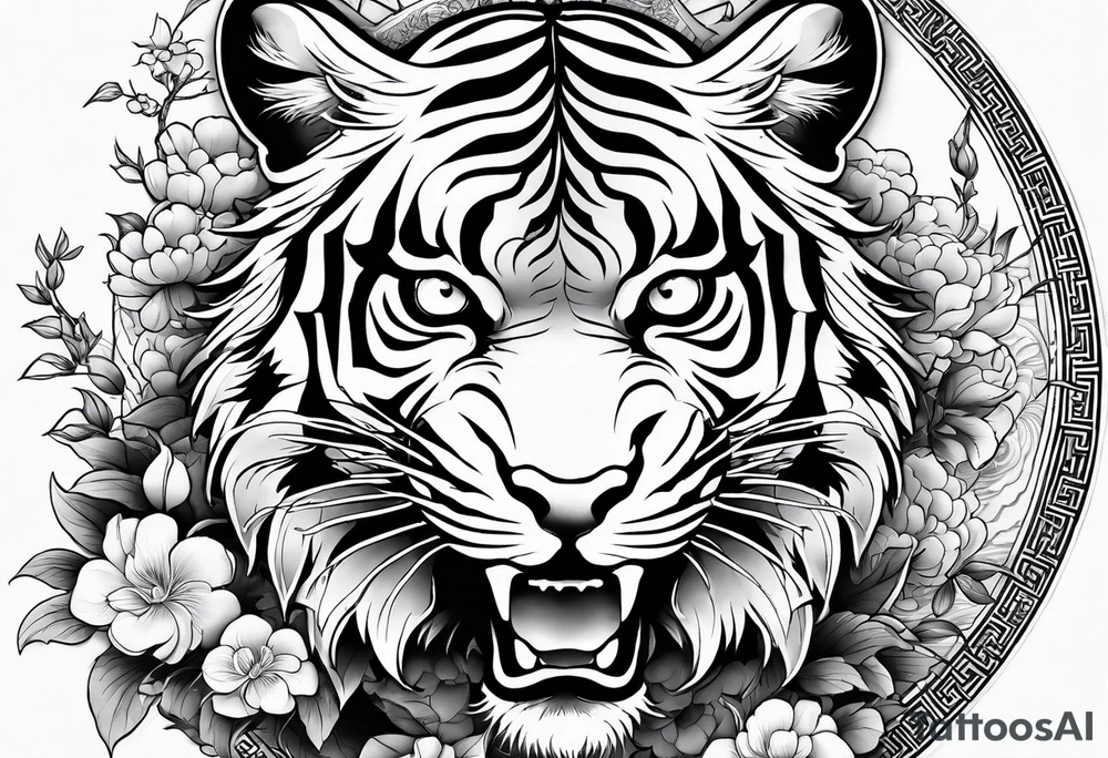 chinesische Mauer mit Tiger, Ratte und schlange tattoo idea