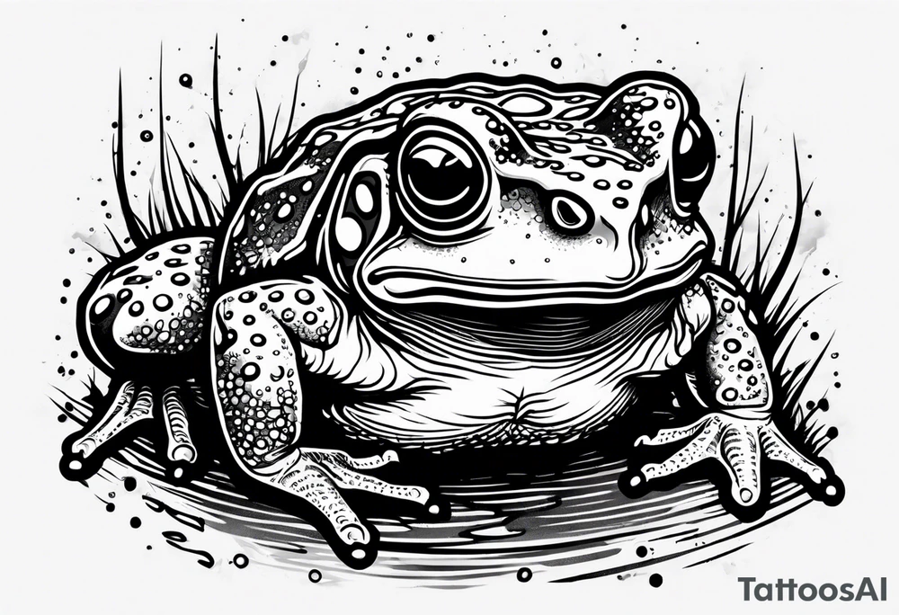 A toad in a thunderstorm tattoo idea
