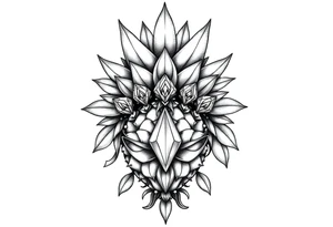 Bushy pineapple crown diamonds majestic vagina and anus tattoo idea