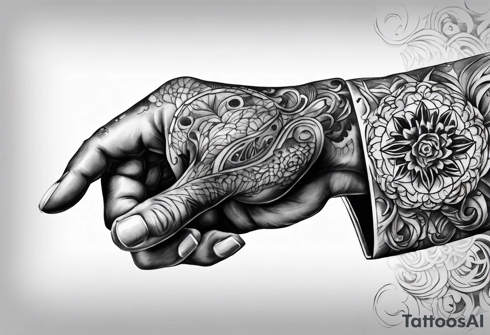 Scary hand tattoo idea