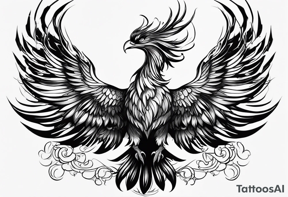Rising phoenix tattoo idea