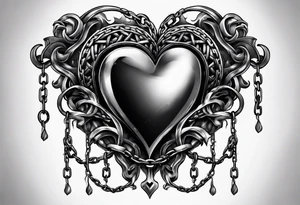 Heart wrapped in chains tattoo idea