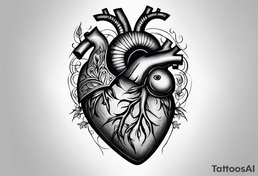 heart with four children in it tattoo idea