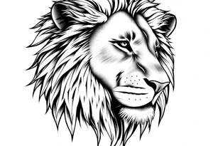 Close up majestic lion with. Side should show change, growth and purpose tattoo idea