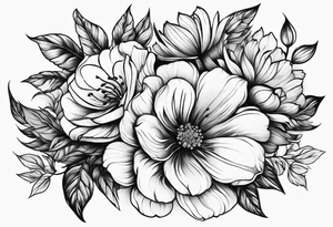 pen wrapped in flowers tattoo idea