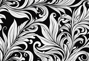 swirly leaves, swirls, minimalist, smooth tattoo idea
