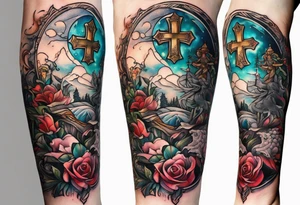Isaiah 60:22 on my forearm with a cross and some kind of animal tattoo idea