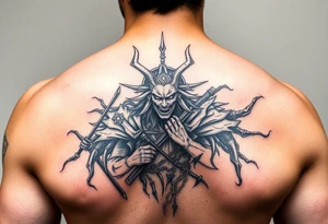 dark soul battlefield+spirit+japan historical tattoo idea