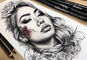 stitching together a wound; no portrait tattoo idea