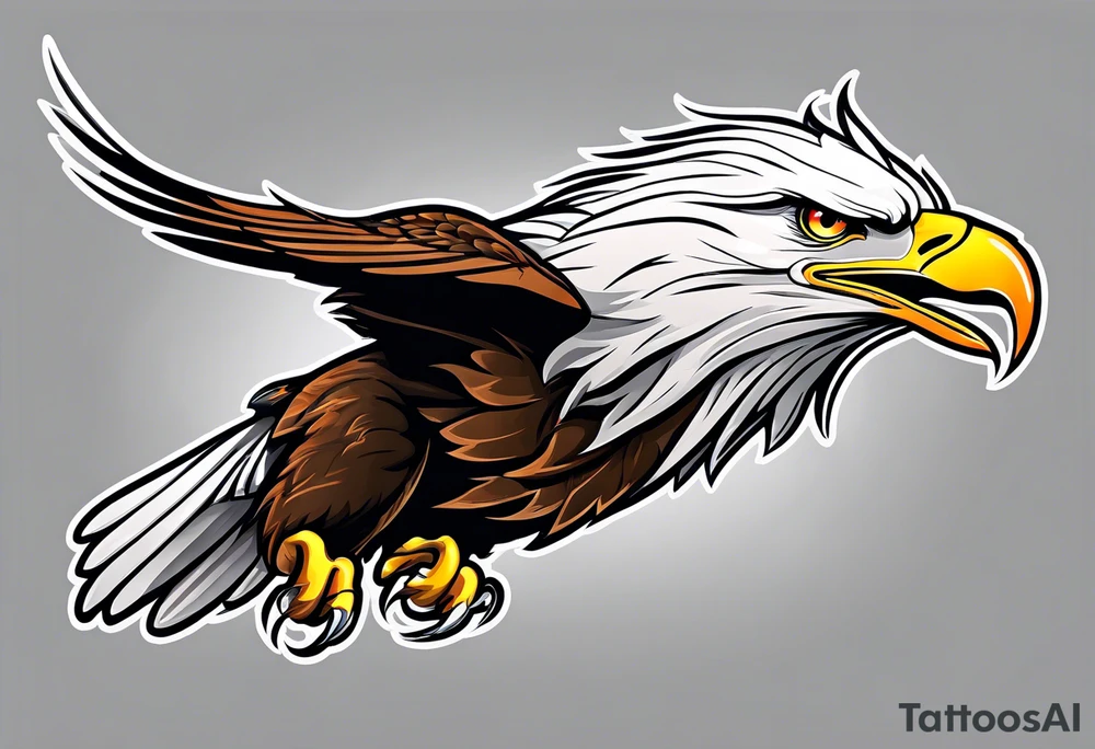 eagle side view flying tattoo idea