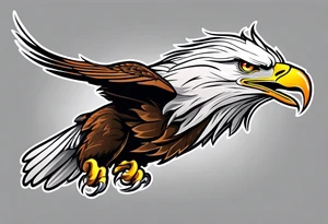 eagle side view flying tattoo idea