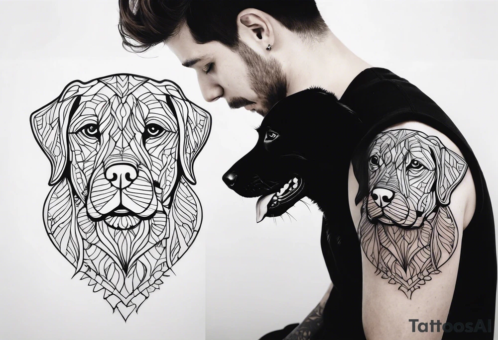 DOG AND PERSON tattoo idea