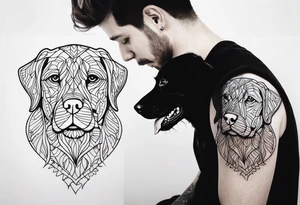 DOG AND PERSON tattoo idea