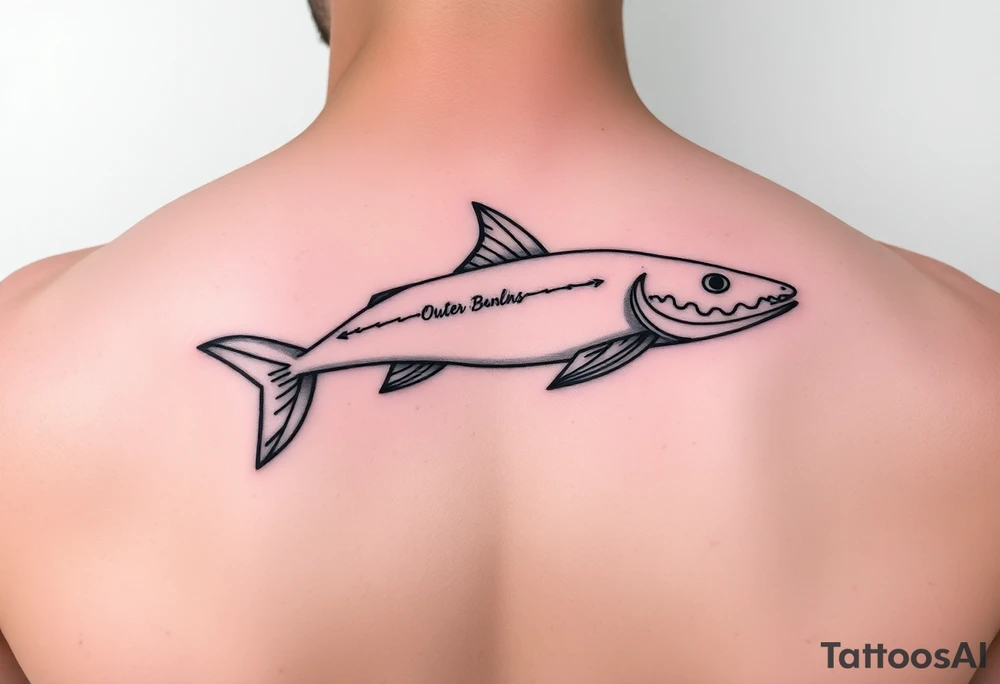 line tattoo of the outer banks tattoo idea