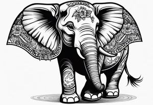 Elephant playing roller derby tattoo idea