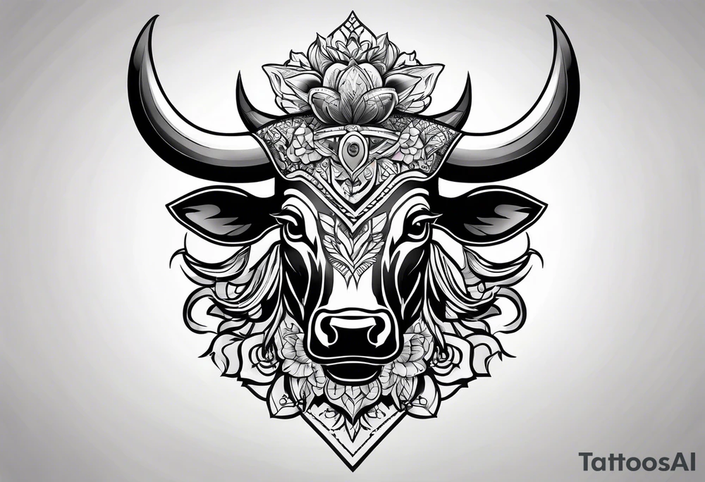 Make me a tattoo of bullish face tattoo idea