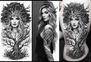 Tree witch tattoo idea