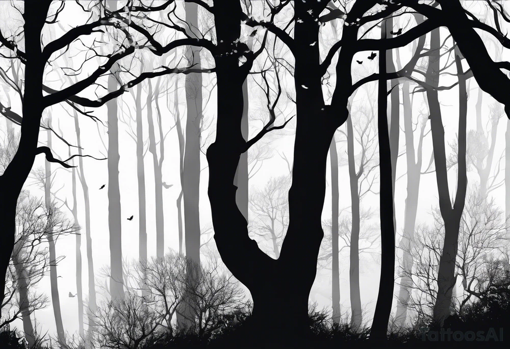 Bäume silhouette tattoo idea