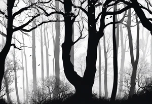 Bäume silhouette tattoo idea