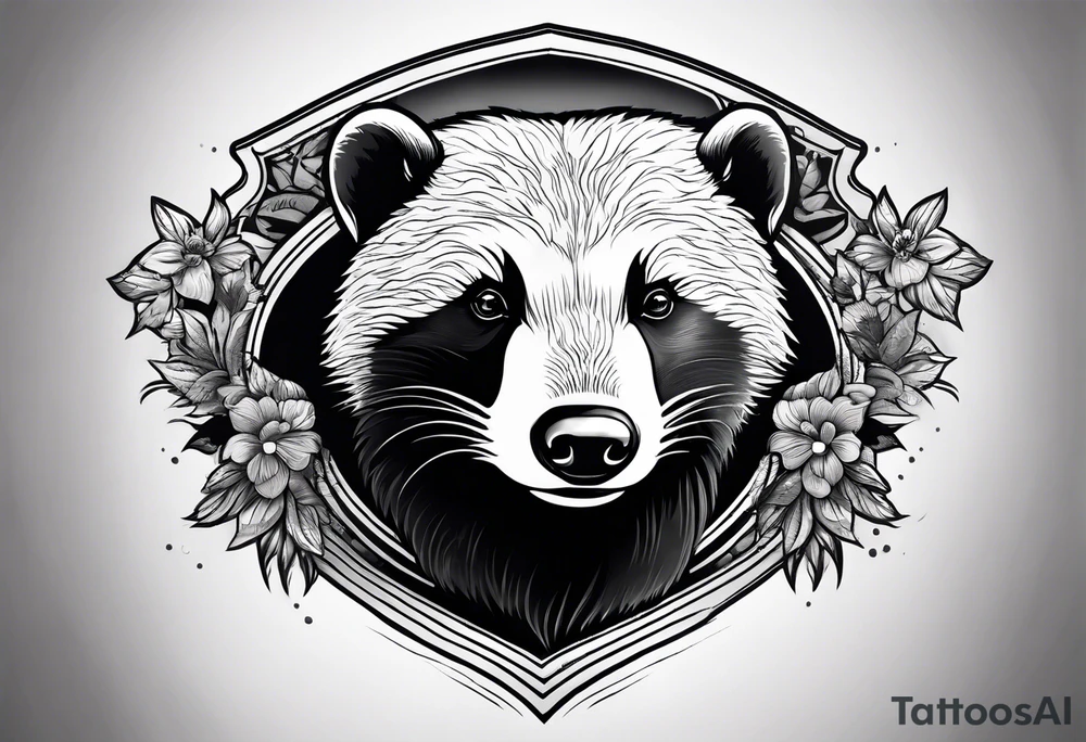 Beautiful powerful honey badger tattoo idea