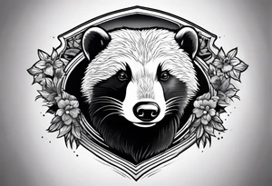 Beautiful powerful honey badger tattoo idea