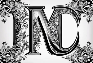 the letter M with the letter G hidden tattoo idea