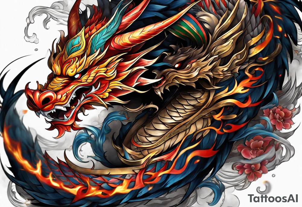 firedragon mask tattoo idea