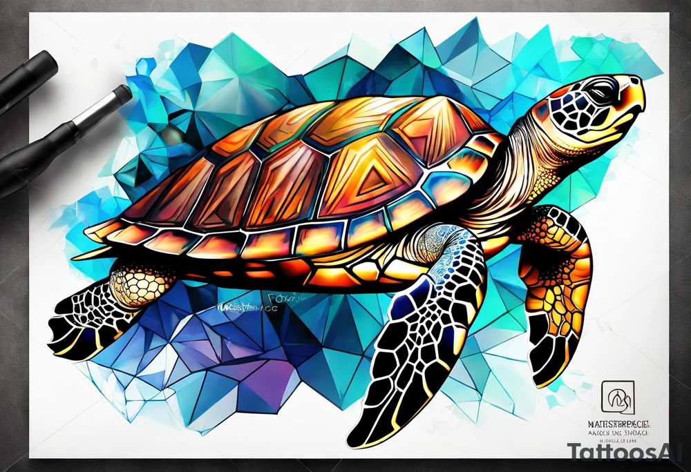 a majestic turtle tattoo idea