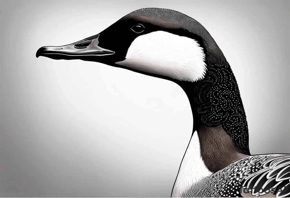 canadian goose shaking wings in profile tattoo idea