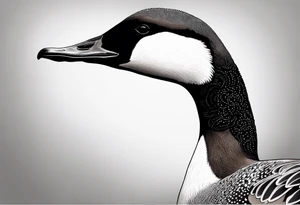 canadian goose shaking wings in profile tattoo idea