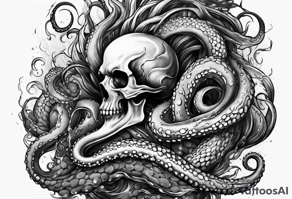 tentacles holding a cigarette tattoo idea