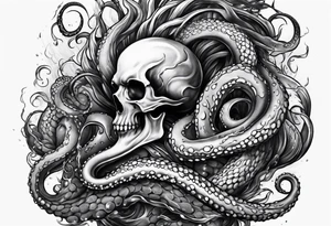 tentacles holding a cigarette tattoo idea