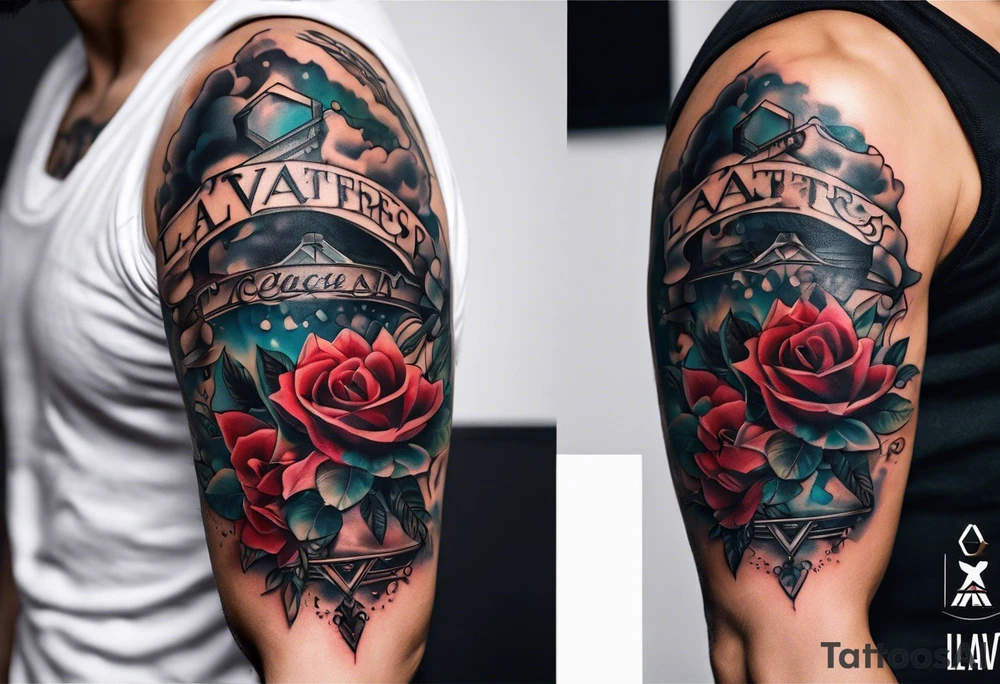 create a tattoo with write typer machine letter with the following quote: 
 "L a v i t a  è  c i ò  c h e  t i  a c c a d e  m e n t r e  s e i  i m p e g n a t o  a  f a r e  a l t r i  p r o g e t t i." tattoo idea