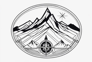 mountain and compass tattoo idea