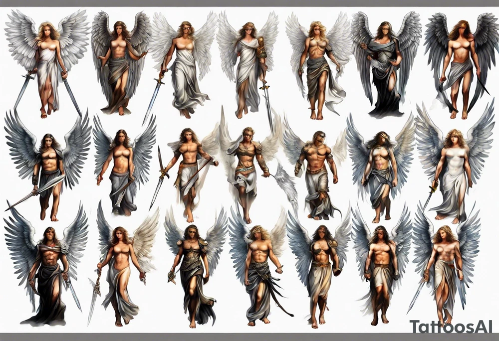 Warrior Angel picture tattoo idea