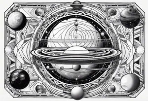 solar system vertical tattoo idea