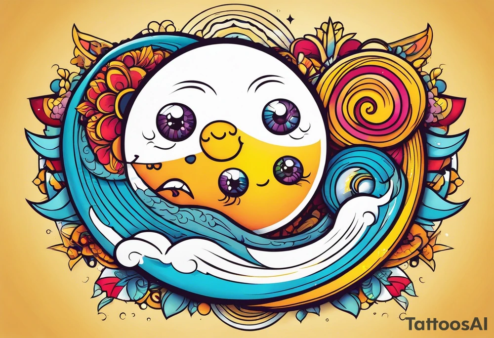 Sol e lua juntos tattoo idea