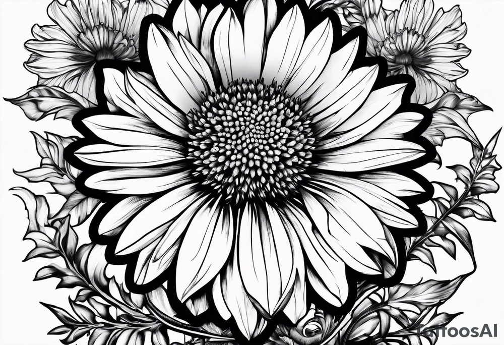 the name Cambria in a dandelion tattoo idea