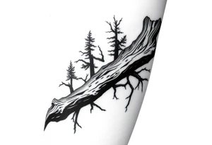 Wood silhouette tattoo für den unterarm tattoo idea