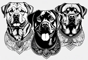 3 headed rottweiler tattoo idea