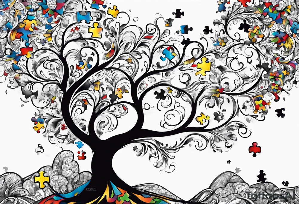 Autism puzzle piece tattoo idea