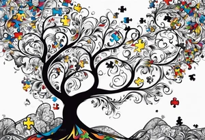 Autism puzzle piece tattoo idea