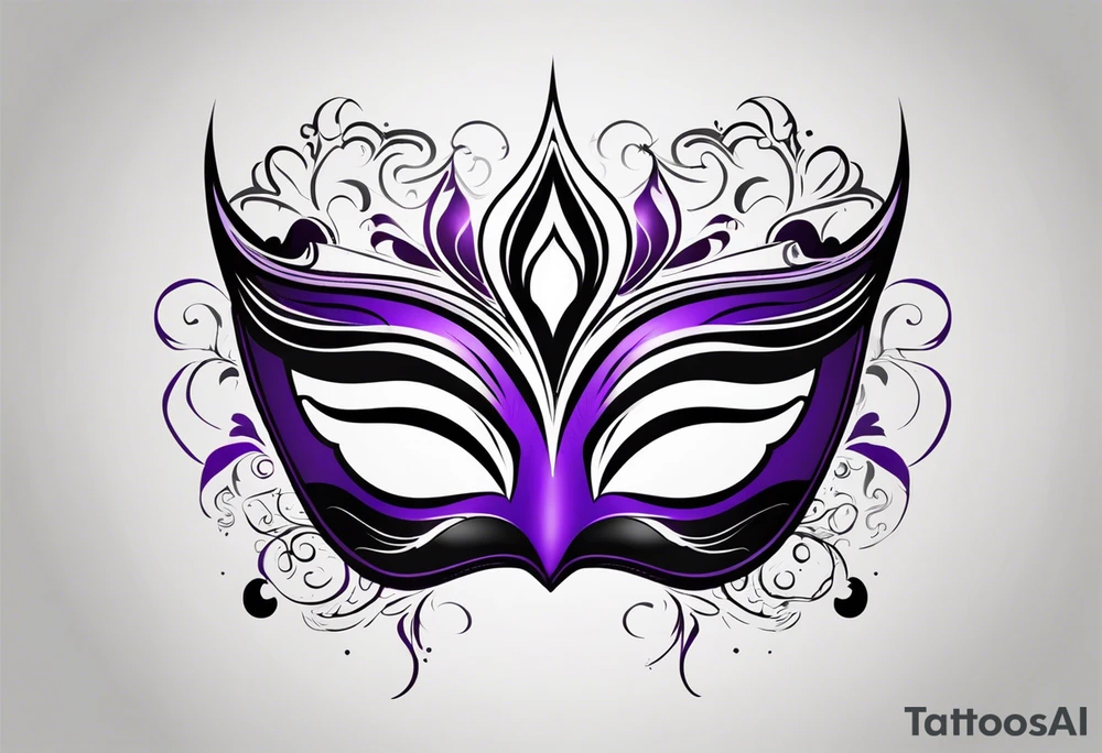Unhappy Masquerade mask that is purple and black tattoo idea