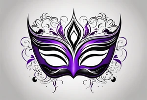 Unhappy Masquerade mask that is purple and black tattoo idea
