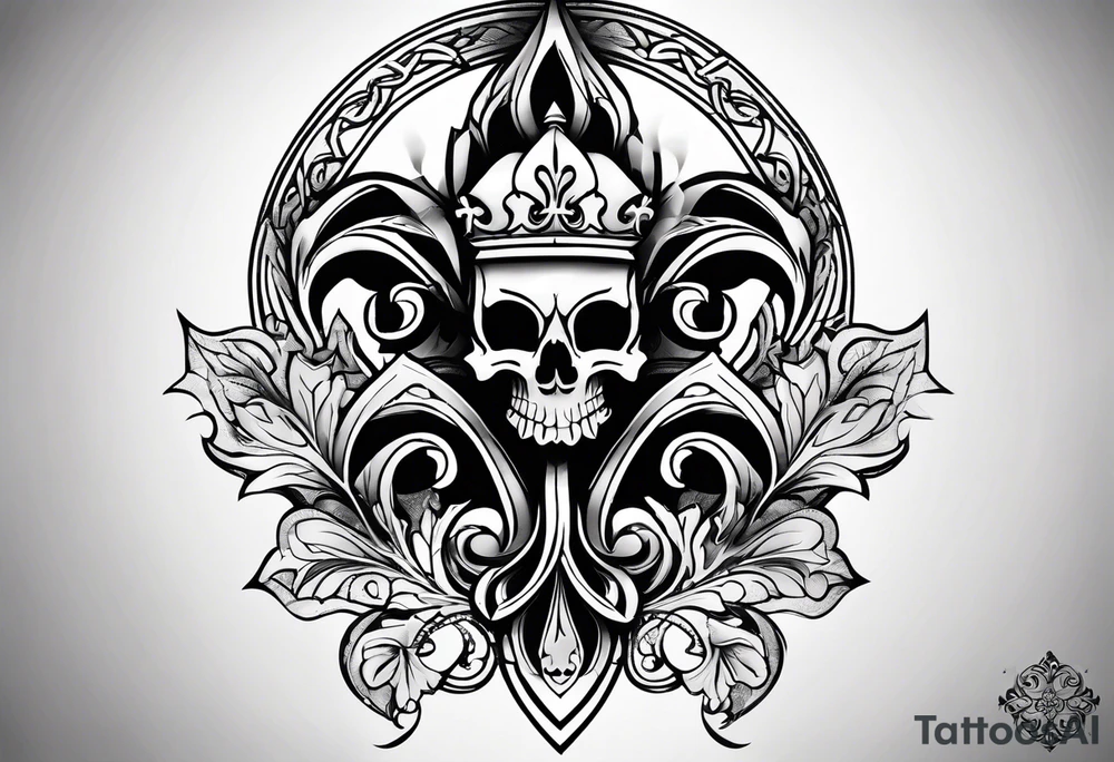 Fleur de lys celtique en flamme tattoo idea
