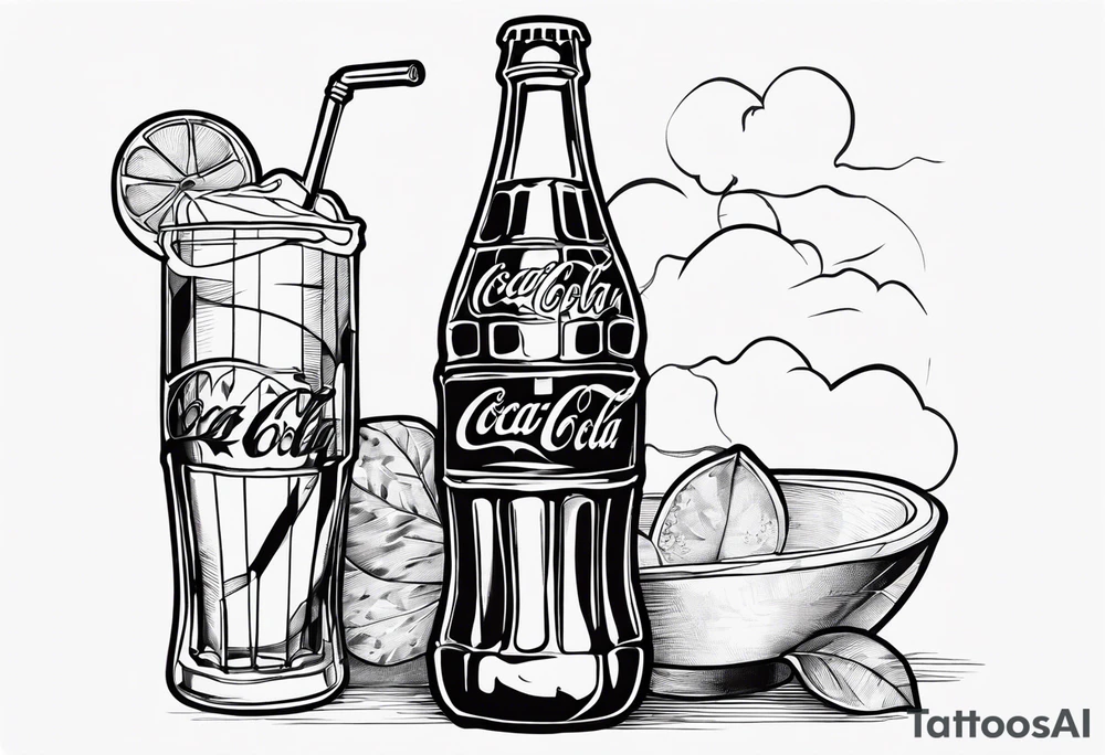 Antique Coca Cola lamp tattoo idea