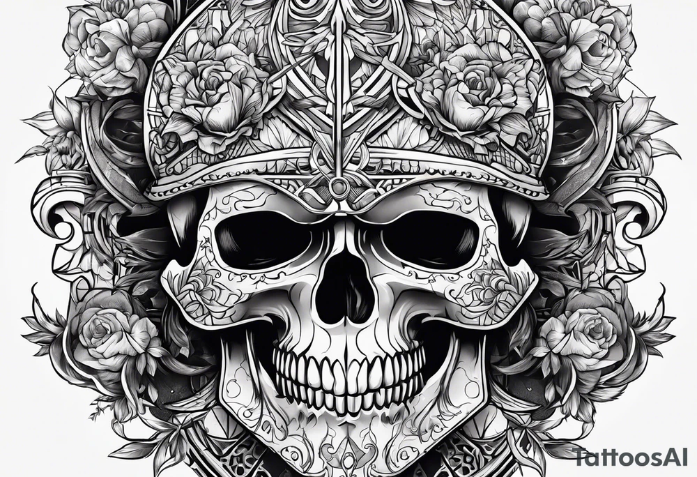 Skull key tattoo idea